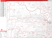 Kansas City  Wall Map Red Line Style